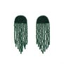 Green sparkle bead drop earrings